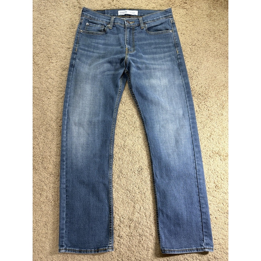 Levi's Signature S51 Straight Leg Jeans Men's Size 30x30 Blue Stretch Denim